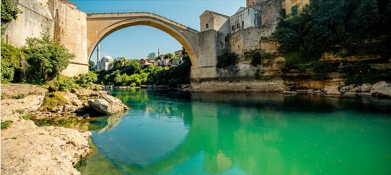 View of The Old Bridge in Mostar
