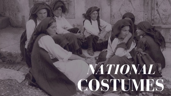 Villagers in national costumes from the Travnik area in Bosnia (1920-s).