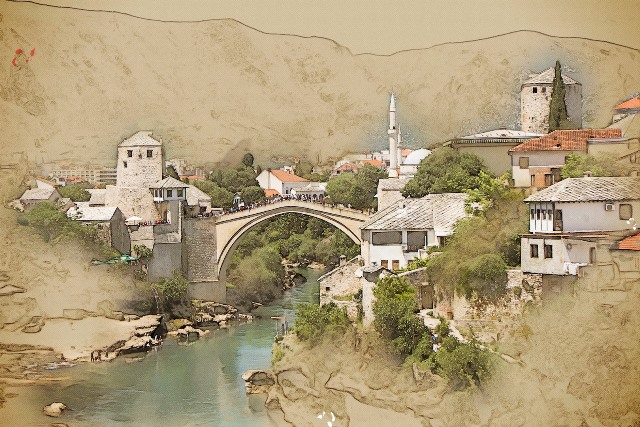 sketch-mostar-bosnia-herzegovina