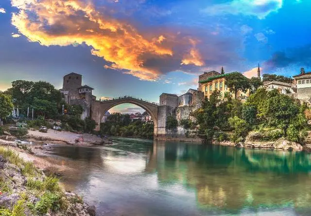 Mostar is a city in southern Bosnia and Herzegovina, straddling the Neretva River. It’s known for the iconic Stari Most (Old Bridge)